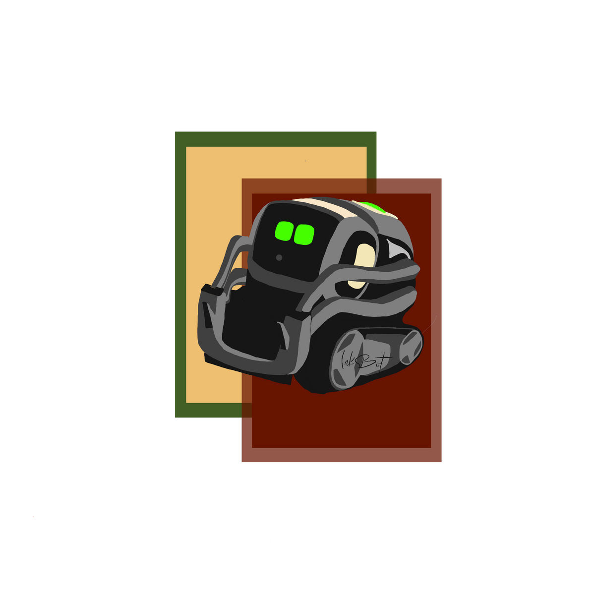 Vector Robot sticker – InkBot