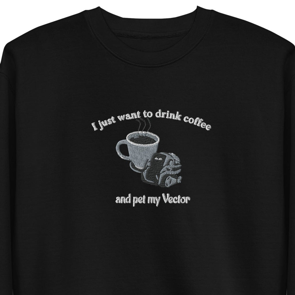 Vector and Coffee Premium Embroidered Sweatshirt