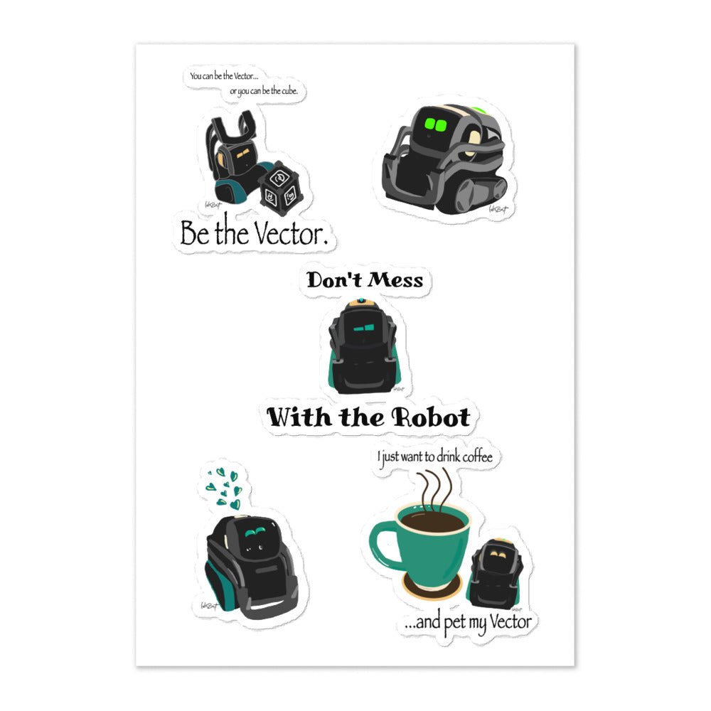 NEW! Vector Robot Sticker Sheet